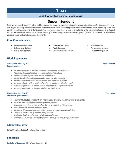 Superintendent Resume Example & 3 Expert Tips | ZipJob