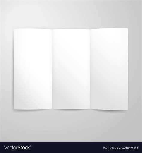 Blank tri fold paper mockup Royalty Free Vector Image