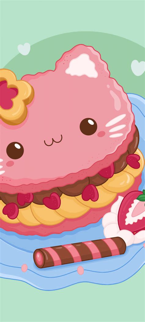 Cute food Wallpaper 4K, Kawaii food, Kawaii cupcake