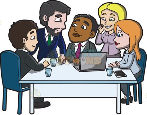 A Group Of Workers Discussing Ideas For The Project They Are Working On | Cartoon, Worker, Projects