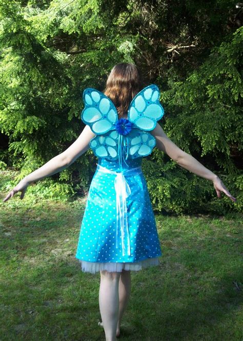 Blue Moon Butterfly Wings Childrens Fairy Princess Costume