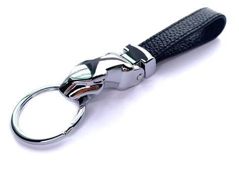 Automotive Chrome-plated Jaguar leather keychain Gifts & Merchandise ...