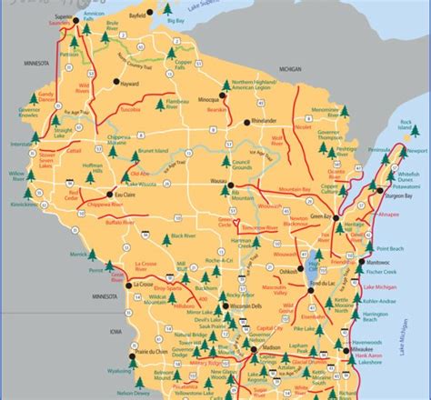 NORTH COUNTRY TRAIL MAP WISCONSIN - Map - Travel - Holiday - Vacations