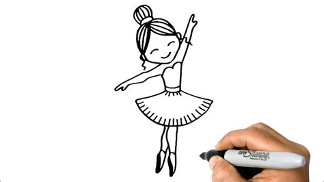 How to DRAW a BALLERINA Easy Step by Step - YouTube