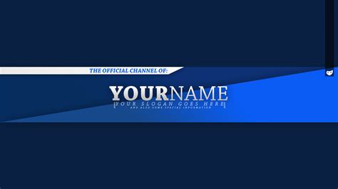 Free Typical Blue YouTube Banner Template | 5ergiveaways
