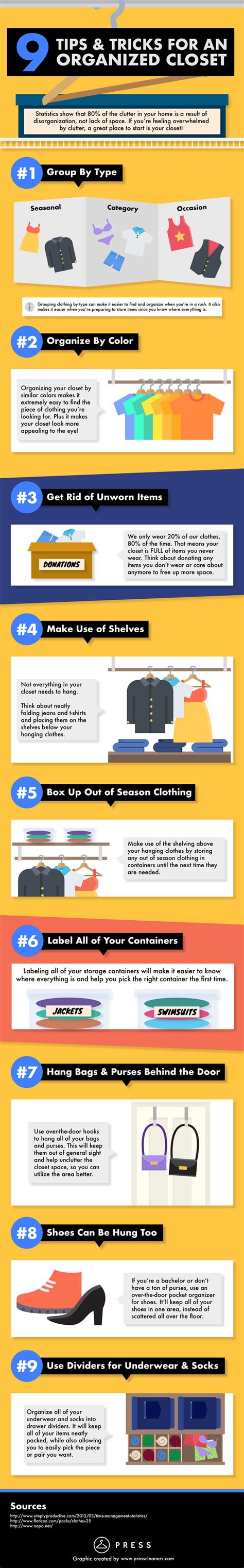 9 Tips and Tricks for an Organized Closet (Infographic)