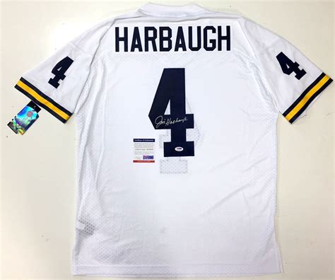 Jim Harbaugh Signed Jersey - Road White Adidas Psa Coa