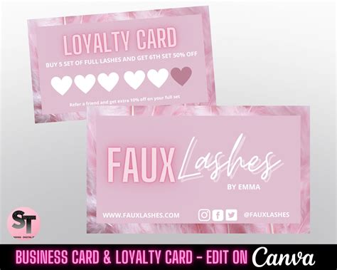 Loyalty Card editable, Printable loyalty card template,Beauty loyalty ...