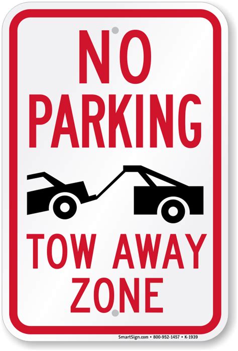 No Parking Tow-Away Zone Sign