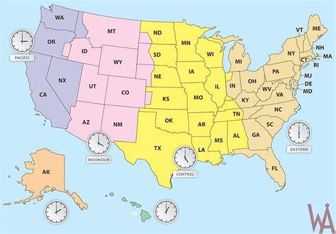 4x3px, Free download | State Wise Time Zone Map of the USA, World Time ...