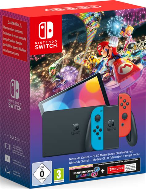 Nintendo Switch (OLED model) Mario Kart 8 Deluxe Bundle - Neon Blue ...