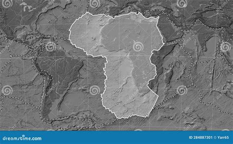 African Plate - Boundaries. Bilevel Map Stock Illustration ...