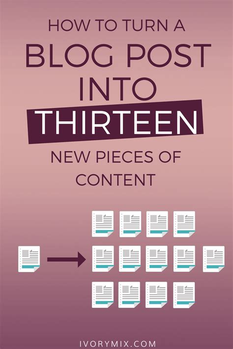 Make the most from your content and turn one blog post into multiple things | Blogging Tips | # ...