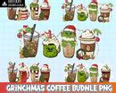 Grinchmas Coffee budnle, Christmas grinch cafe digital bundle, Designs