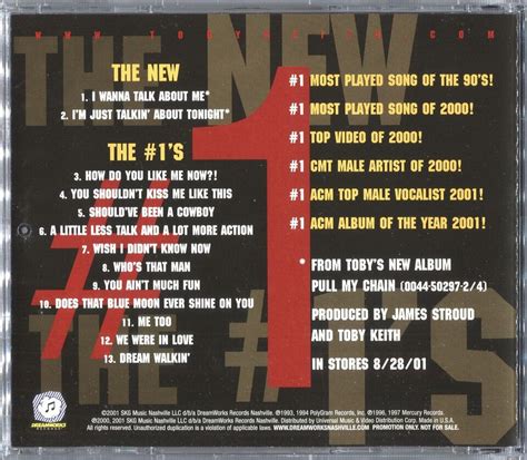 TOBY KEITH New and #1's GREATEST HITS Promo CD Should've Been a Cowboy ...