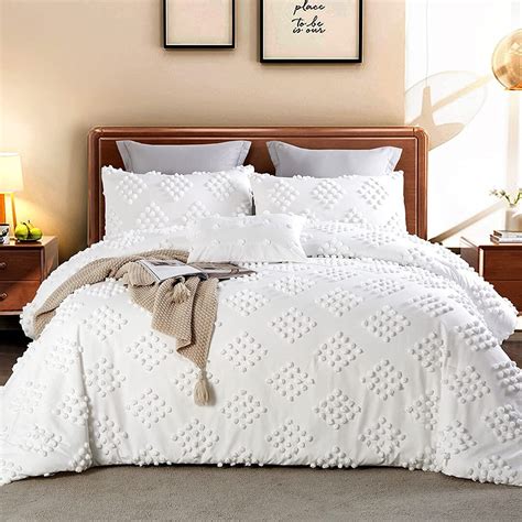 White King Size Comforter Set 8 Pieces Tufted Duvet Cover - Etsy