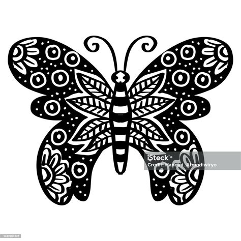 Butterfly Doodle Art Hand Drawing Illustration Stock Illustration ...