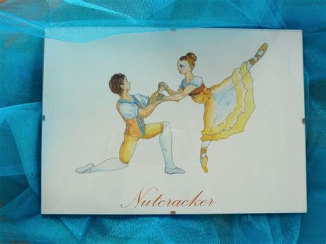 Pas De Deux, Male and Female Ballet Dancers in Yellow Costumes Dancing Together, Aquarel Art ...