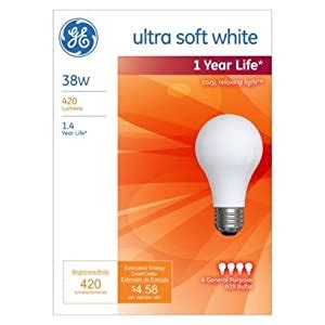 Ge Soft White 38-watt Ultra Soft General Purpose Light Bulbs 4-pk. - Light Sockets - Amazon.com