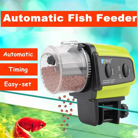 Digital LCD Automatic Aquarium Fish Feeder Fish Tank Timer Auto Feeder ...