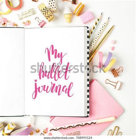 Bullet Journal Stationery Stock Photo (Edit Now) 708995524