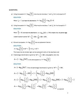 APPLICATIONS OF LOGARITHMS IN CHEMISTRY by STEM Creations | TpT