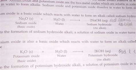 Sodium oxide and potassium oxide dissolve in water to form al um oxide is..