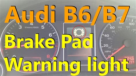 Audi Brake Pad Warning Light - YouTube