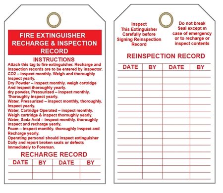 Fire Extinguisher Inspection Log Printable