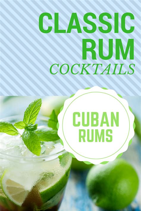 Cuban Rums and Classic Rum Cocktails | Rum cocktail, Rum, Cocktails