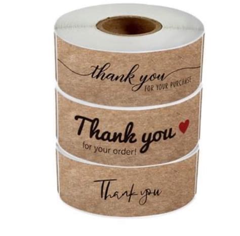 Thank You Kraft Paper Label Sticker, Hobbies & Toys, Stationery & Craft ...