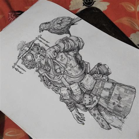 The blood hunter of Apex Legends ,BLOODHOUND , 3hr pen sketch : r ...