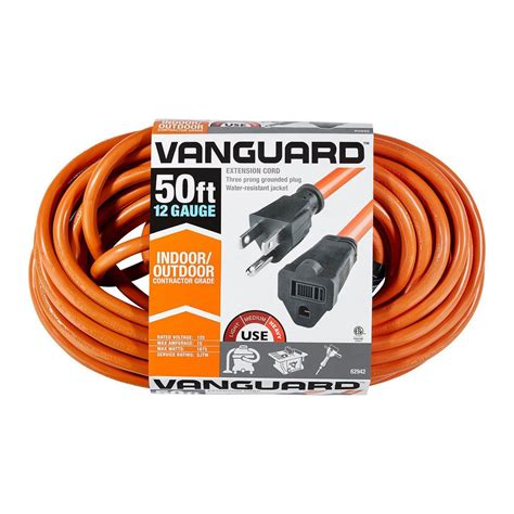 50 ft. x 12/3 Gauge Outdoor Extension Cord, Orange