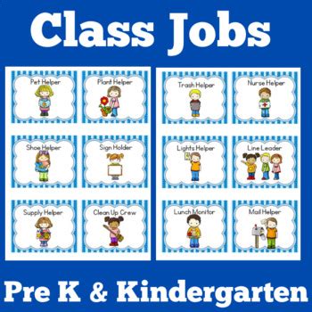 Class Classroom Helpers Jobs | Preschool Kindergarten 1st 2nd Grade