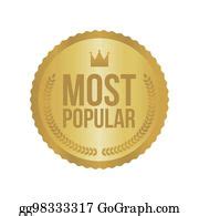 96 Vector Most Popular Gold Sign Clip Art | Royalty Free - GoGraph