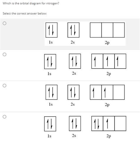 Which Is The Orbital Diagram For Nitrogen Select The | My XXX Hot Girl