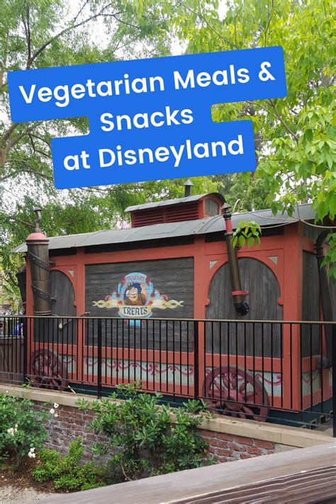 a sign that says vegetarian meals & snacks at disneyland