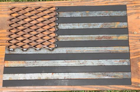 Metal Fabricated Rustic American Flag Wall Decor Welded Flag - Etsy