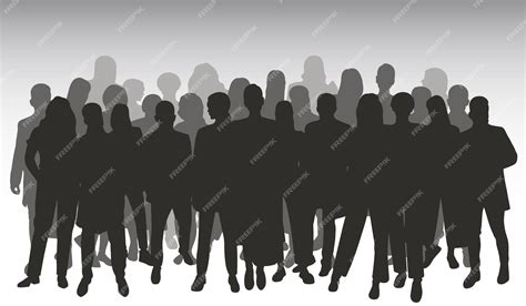 Premium Vector | Crowd silhouette outline group of people Youth ...