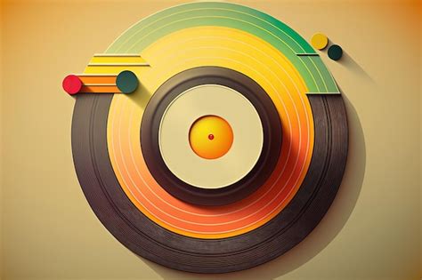 Premium AI Image | Colorful vinyl record illustration background Generative AI