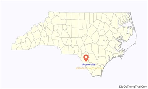 Map of Proctorville town, North Carolina