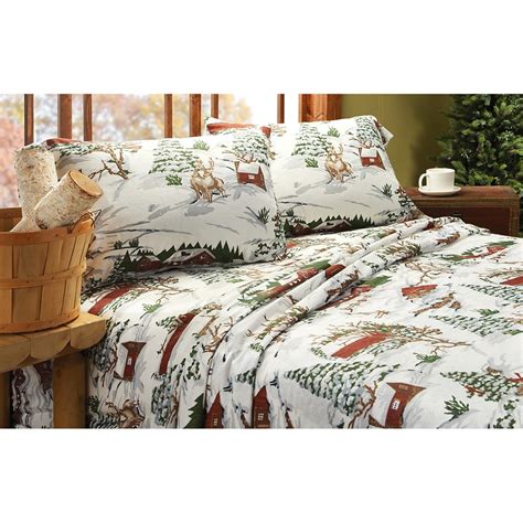 Winter Lodge Flannel Sheet Set - 209126, Sheets at Sportsman's Guide