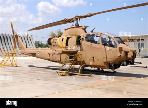 Israeli Air Force AH-1 Tzefa attack helicopter at Tel Nof Air Base ...