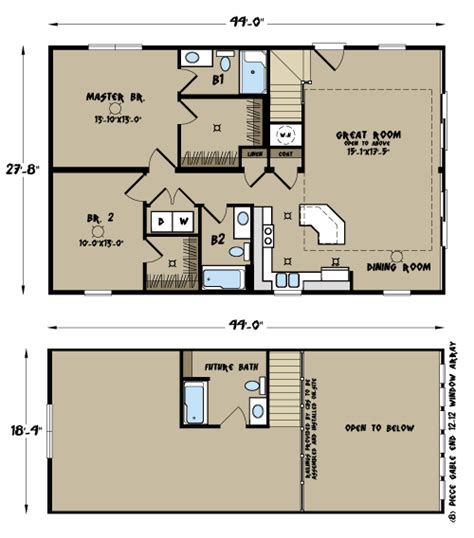 North Carolina Modular Home Floor Plans - Sierra II Cape Chalet | Floor ...