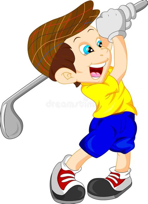 Cute Boy Cartoon Golf Player Stock Vector - Image: 50092088