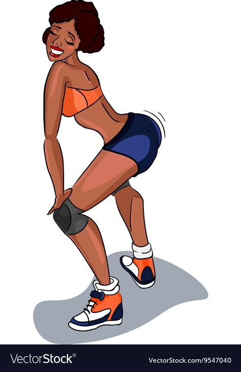 Booty shake twerk dance black woman Royalty Free Vector