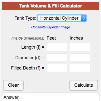 Tank Volume Calculator