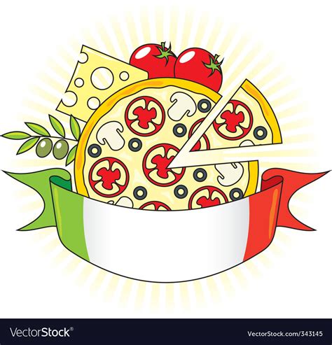 Pizza and italian flag Royalty Free Vector Image