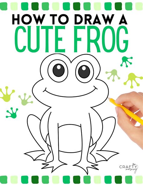 Cute Frog Drawing (Step by Step How to Draw) - Crafty Morning