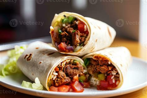 stock photo of Burrito mexico in plate mexican food photography ...